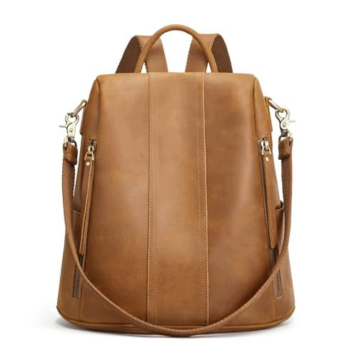 WOMEN'S BACKPACK LEATHER BROWN WITH STORAGE ANTI-THEFT FOR WOMAN Brand no brand