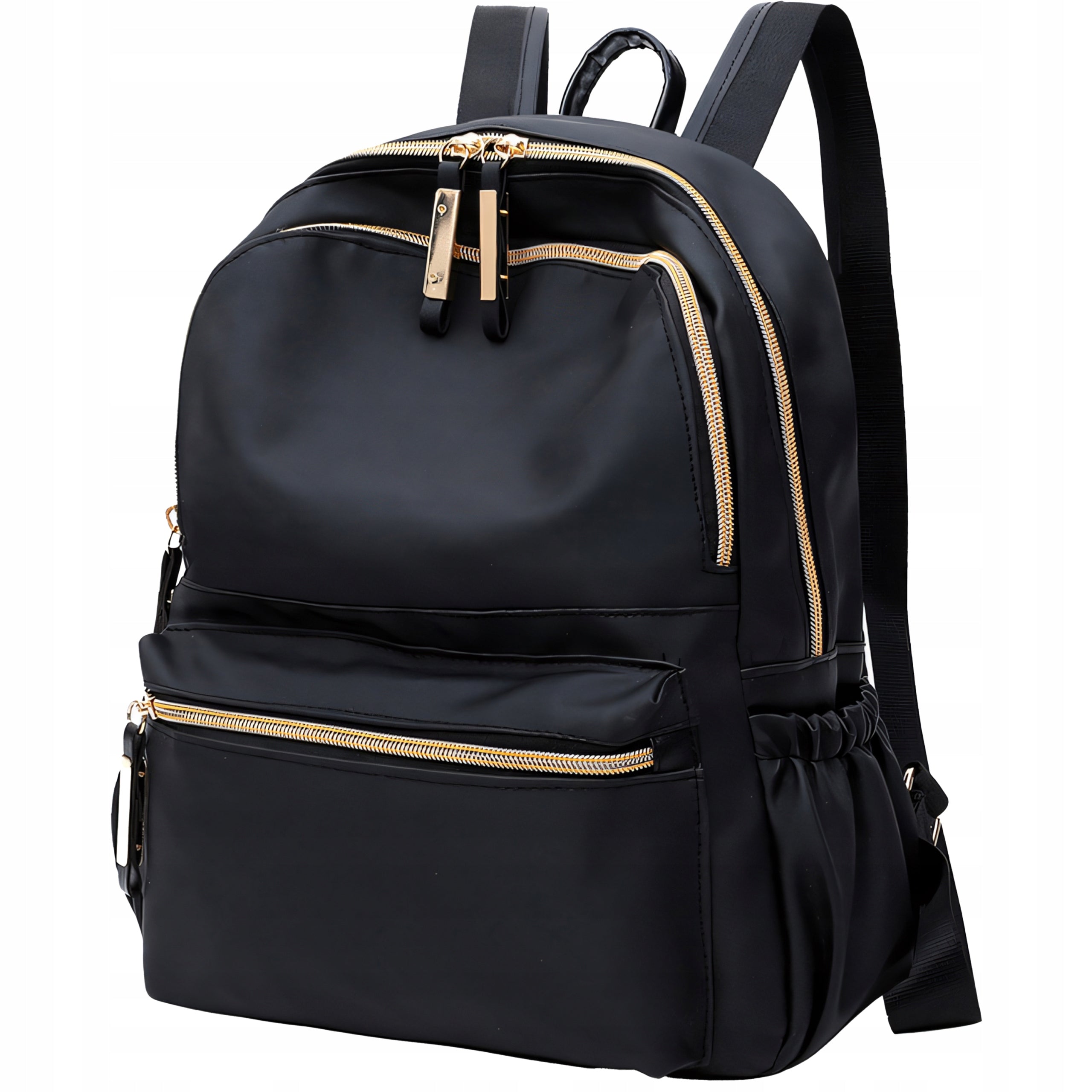 WOMEN'S BACKPACK URBAN BLACK ROOMY WOMEN'S SHOULDER BAG FOR SCHOOL WORK Packaging status original