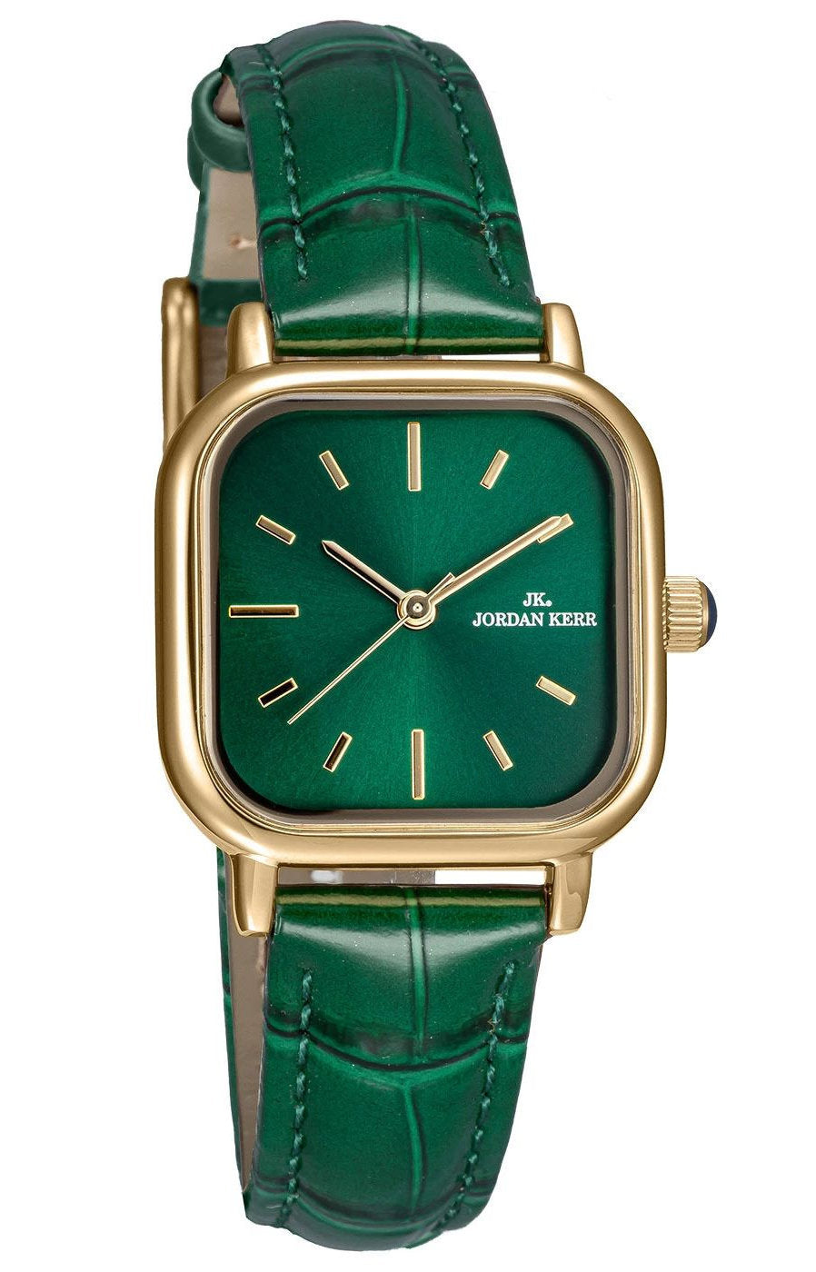 WOMEN'S ELEGANT GREEN GOLD WATCH JORDAN KERR P9001 IPG PZ 27 mm Packaging status original