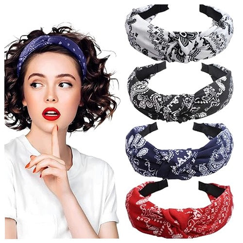 WOMEN'S HAIRBANDS ELEGANT PAISLEY SET OF 4 FOR BIRTHDAY