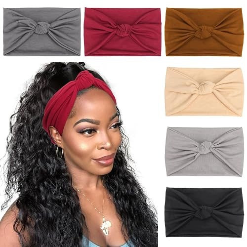 WOMEN'S HEADBAND BOHO TURBAN ELASTIC FOR HAIR 6 PCS FOR HOME Brand no brand