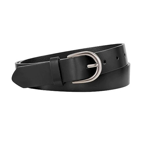 WOMEN'S LEATHER BELT FOR JEANS SILVER BUCKLE FASHION FOR WOMAN 28MM
