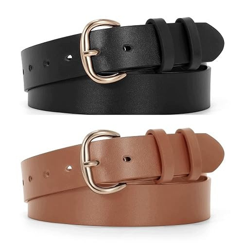 WOMEN'S LEATHER BELT WITH GOLD BUCKLE FOR JEAN PANTS WOMEN'S DRESSES Brand no brand