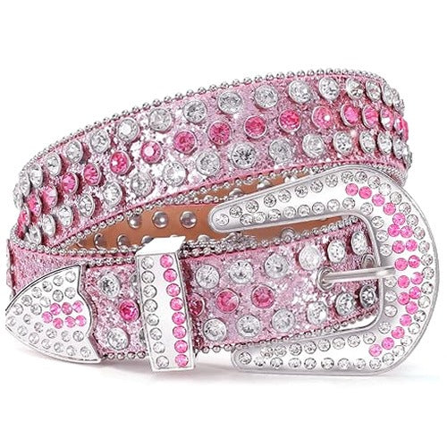 WOMEN'S LEATHER BELT WITH STRASU STONES WESTERN COWGIRL FOR WOMAN
