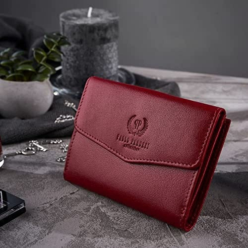 WOMEN'S LEATHER WALLET CLASSIC RED FOR WOMEN'S GIFT Manufacturer code Bez marki