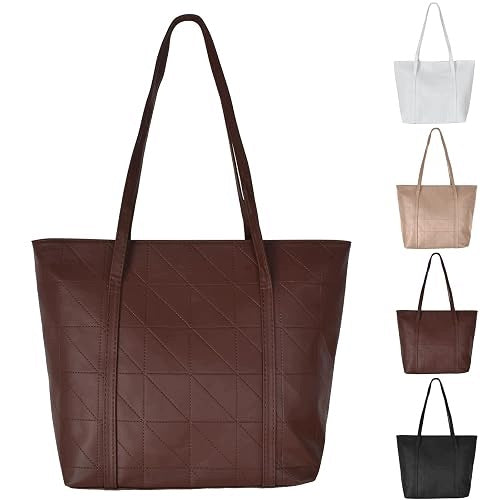WOMEN'S PU LEATHER SHOULDER BAG LARGE FOR WORK SCHOOL SHOPPING HOME