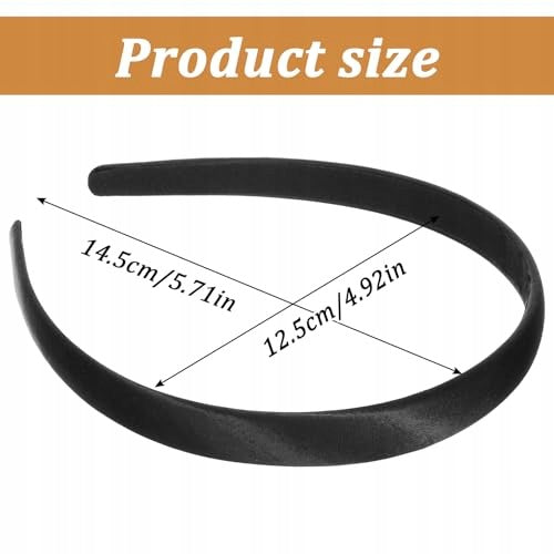 WOMEN'S SATIN HEADBAND ADJUSTABLE ELEGANT BLACK WHITE 2 PIECES Manufacturer code Bez marki