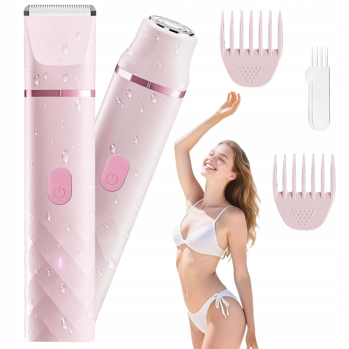 WOMEN'S SHAVER BODY EPILATOR BIKINI LEGS ARMPIT WATERPROOF 2IN1