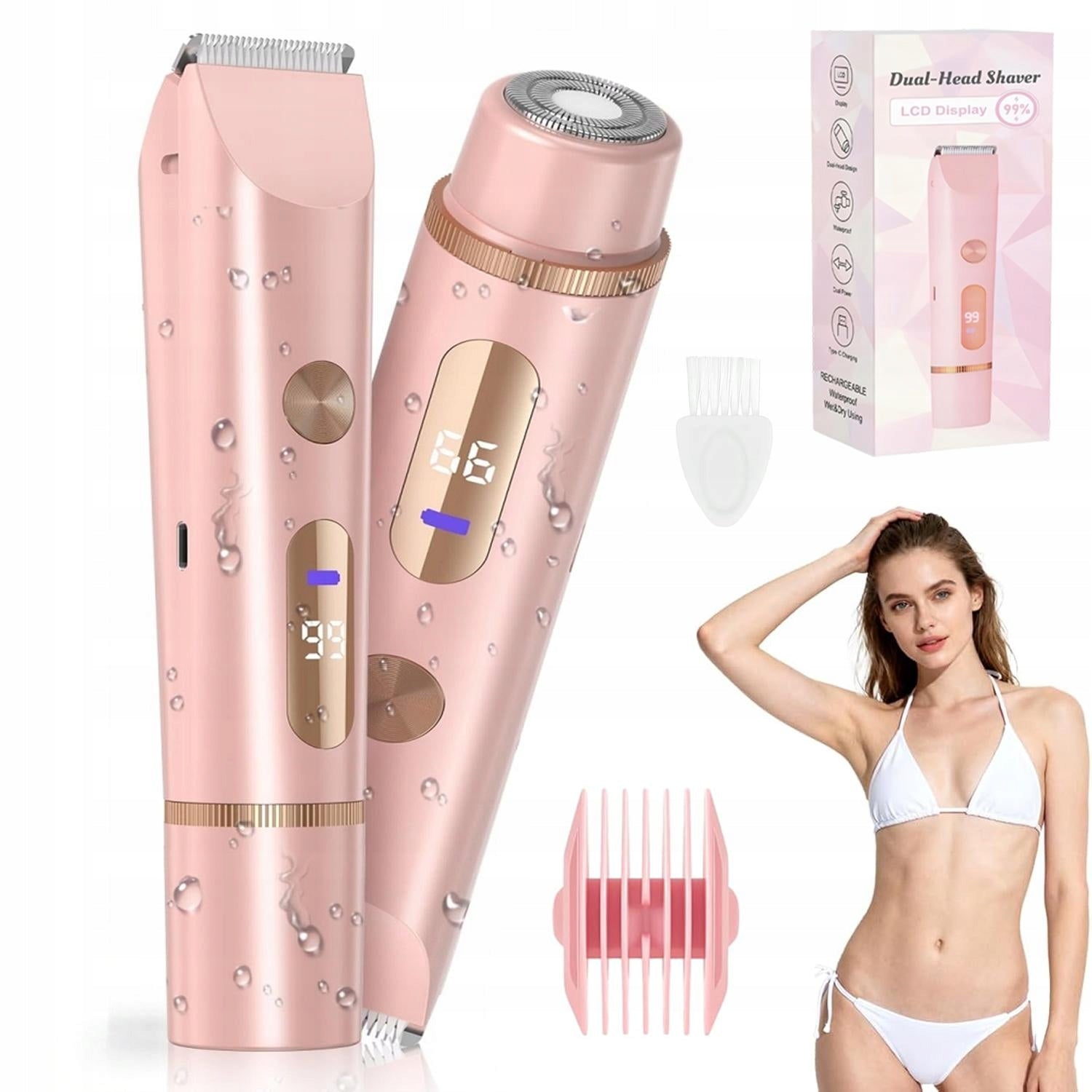 WOMEN'S SHAVER EPILATOR 2in1 for BODY BIKINI AND LEGS MACHINE