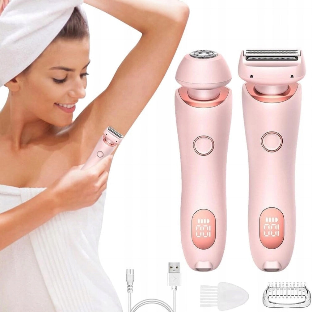 WOMEN'S SHAVER FOR CUTTING PUBIC HAIR COLOR PINK 3D FOIL WET DRY