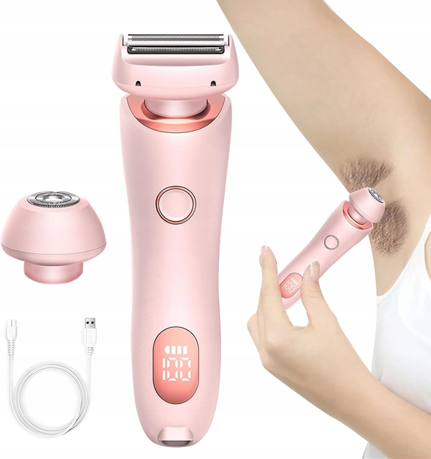 WOMEN'S SHAVER FOR CUTTING PUBIC HAIR PINK COLOR 20-30 MINUTES Packaging status original
