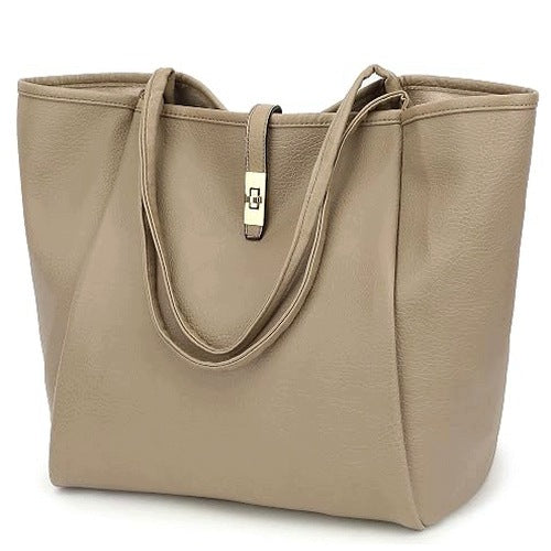 WOMEN'S SHOULDER BAG GREY BEIGE LARGE FOR OFFICE DAILY HOME