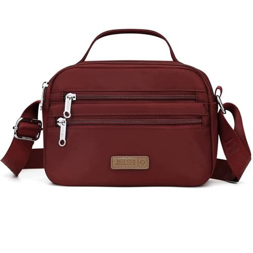 WOMEN'S SHOULDER BAG WATERPROOF NYLON MULTI COMPARTMENT RED FOR HOME Brand no brand