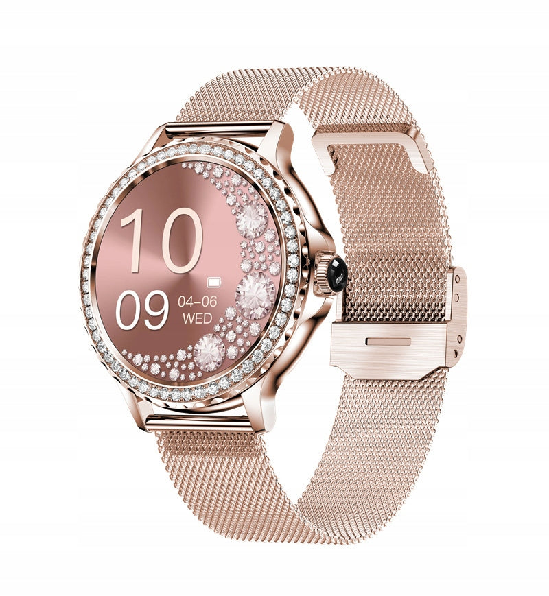 WOMEN'S SMARTWATCH AMOLED 3D PRESSURE HEALTH 3D PPG TALK SPORT MENU PL Packaging status original