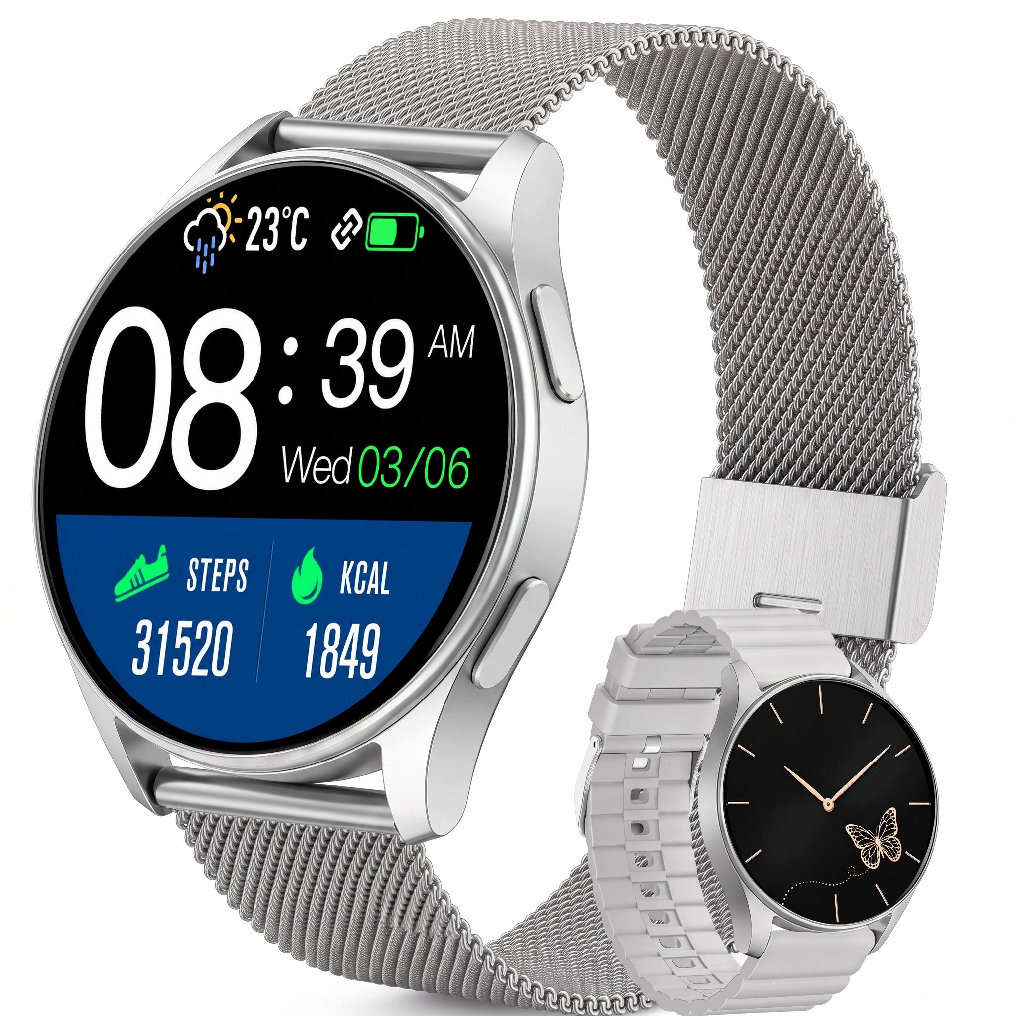 WOMEN'S SMARTWATCH GPS 400MAH WATCH COMPASS TALK HEART RATE MONITOR OXIMETER PL Packaging status original