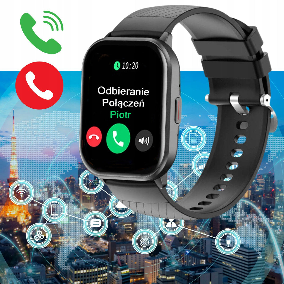 WOMEN'S SMARTWATCH MENU POLISH WATERPROOF SPORTS TALK SMART WATCH PL Packaging status original