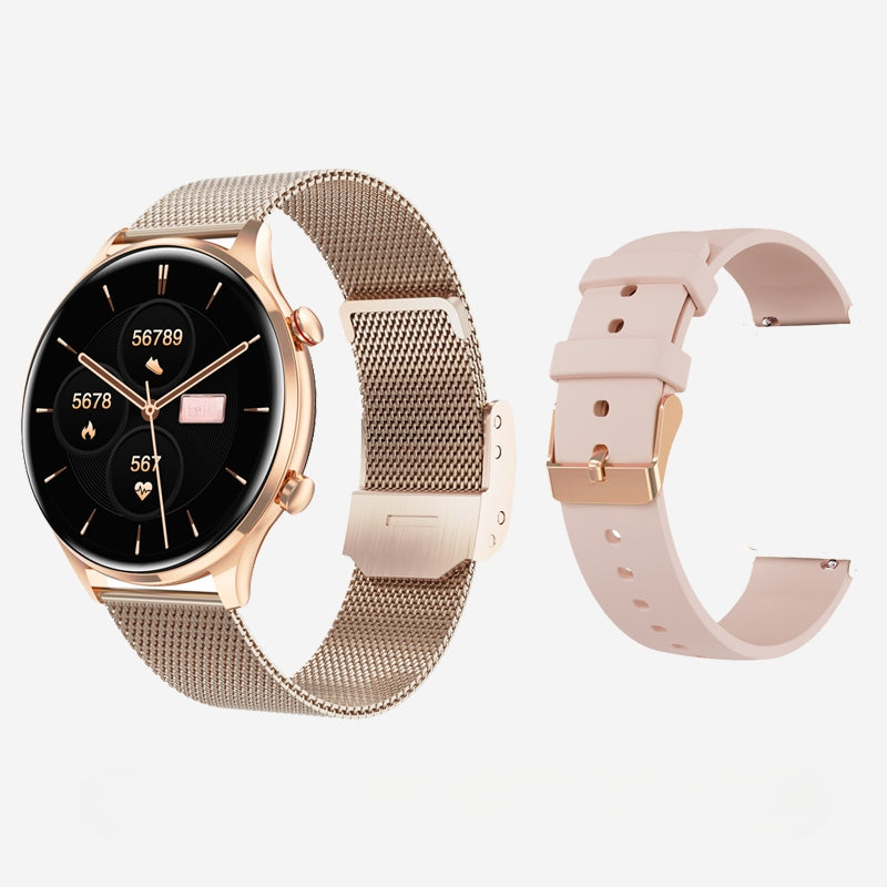 WOMEN'S SMARTWATCH WATCH TALK EKG PULSE Color gold