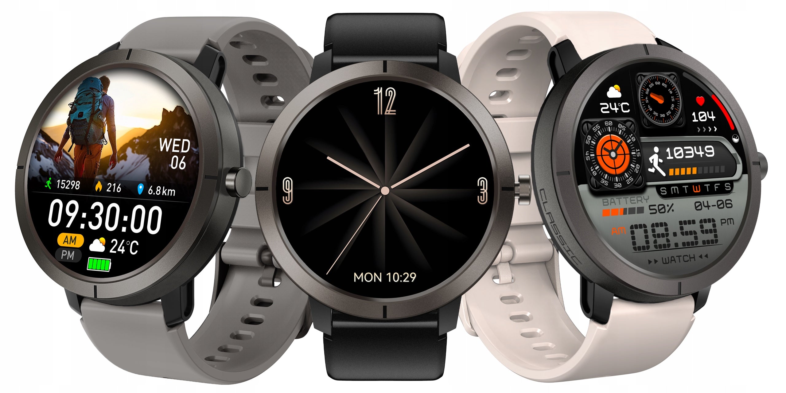WOMEN'S SMARTWATCH WATERPROOF GPS AMOLED CONVERSATION MENU PL 4 STRIPES Packaging status original