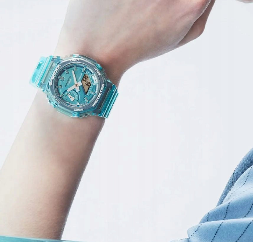 WOMEN'S SPORTS WATCH SKELETON BLUE CASIO G-SHOCK GMA-S2100SK-2AER Brand CASIO