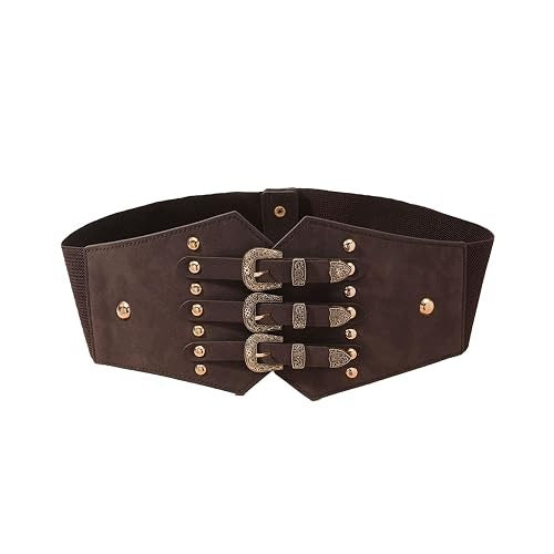 WOMEN'S STRAP WASPIE VINTAGE LEATHER LACE-UP CORSET WOMEN'S Halloween Brand no brand