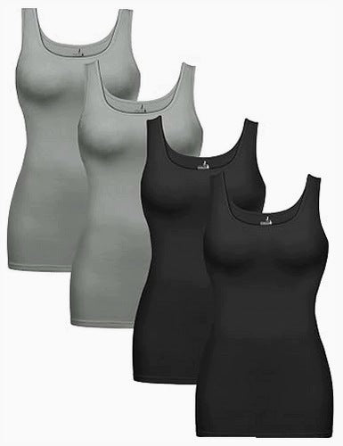 WOMEN'S TANK TOP SET OF 4 COTTON STRETCH COTTON
