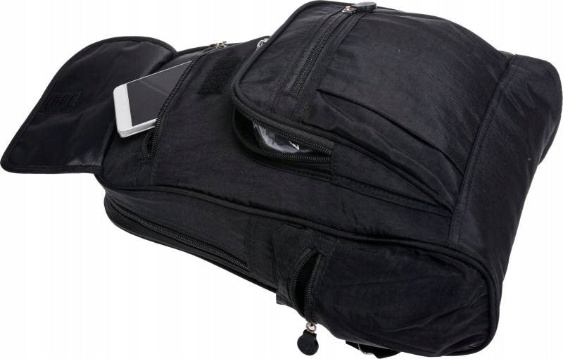 WOMEN'S TEXTILE BACKPACK LOTS OF COMPARTMENTS black Gender woman
