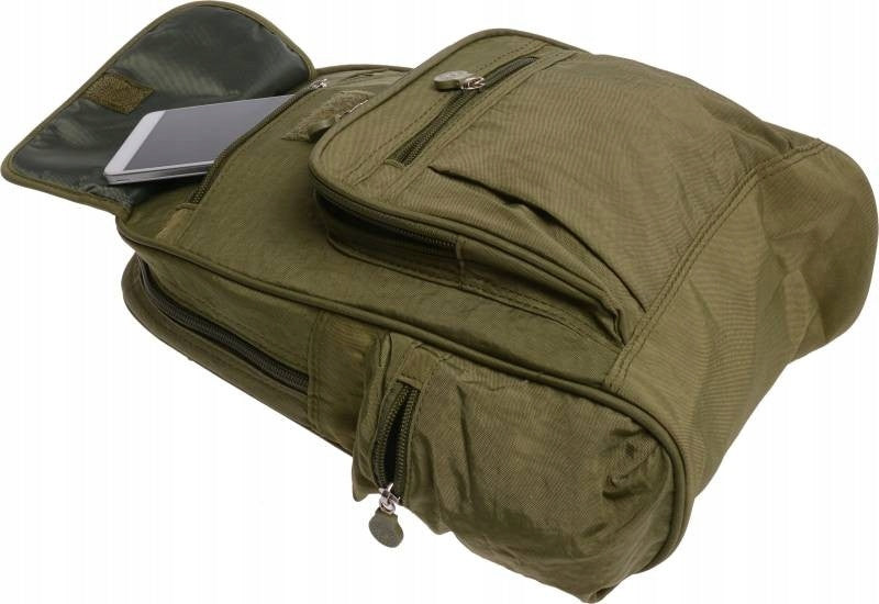 WOMEN'S TEXTILE BACKPACK LOTS OF COMPARTMENTS olive Gender woman