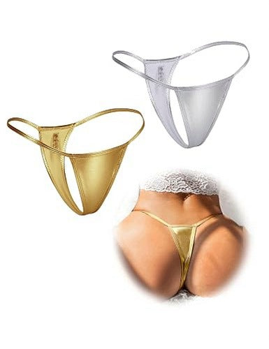 WOMEN'S THONG LEATHER PU T BACK BIKINI FOR WOMEN 2 PCS. SET