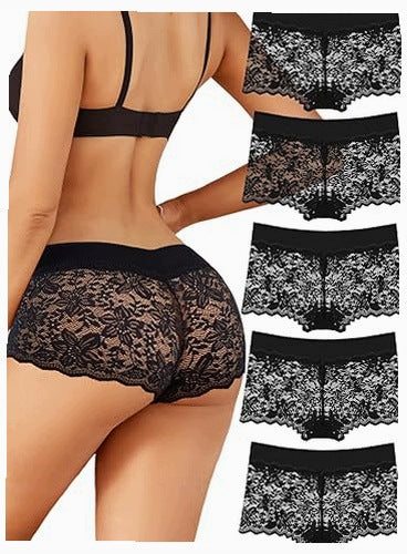 WOMEN'S UNDERWEAR SET OF 5 PAIRS LACE BOXER BRIEFS FOR WOMEN S 3XL