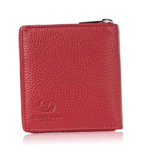 WOMEN'S WALLET LEATHER DEEP RED RFID PROTECTION 6 POCKETS FOR WOMEN