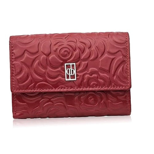 WOMEN'S WALLET LEATHER RED LEVELS RFID PROTECTION FOR WOMAN