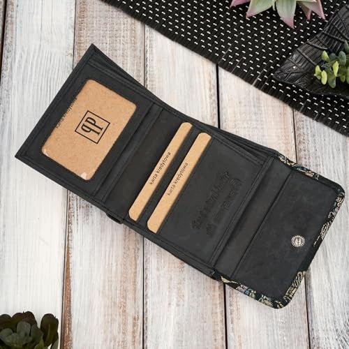 WOMEN'S WALLET LEATHER SMALL BLACK RFID PROTECTION FOR WOMEN Brand no brand