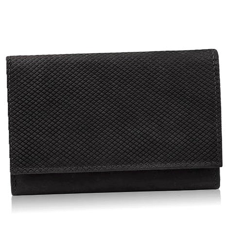 WOMEN'S WALLET LEATHER VINTAGE GEOMETRY RFID FOR WOMAN BLACK