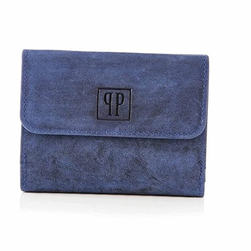 WOMEN'S WALLET SMALL PAOLO PERUZZI NAVY LEATHER FOR WOMEN
