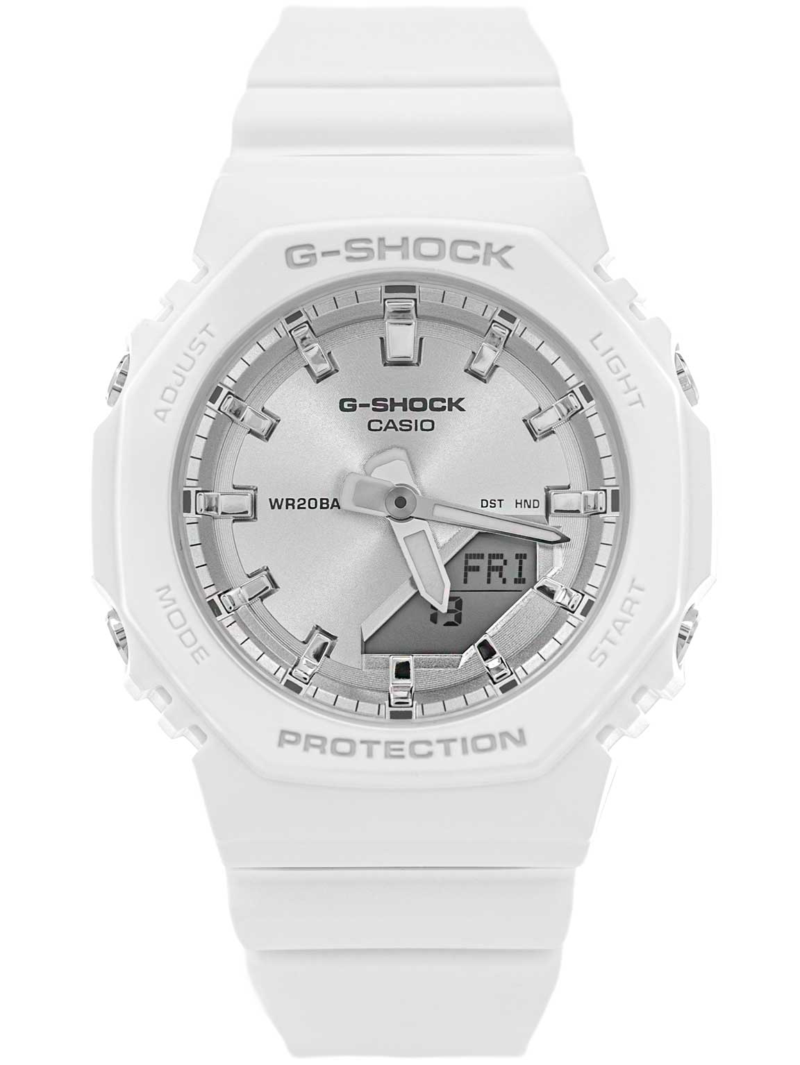 WOMEN'S WATCH CASIO GMA-P2100VA-7AER G-SHOCK WHITE BAR TIMER ALARM Brand CASIO