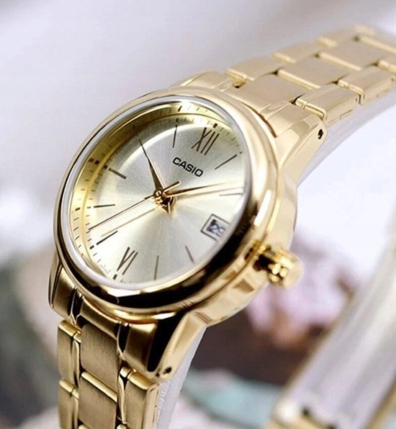 WOMEN'S WATCH CASIO LTP-V002G-9B3 + BOX Casio Strap material other