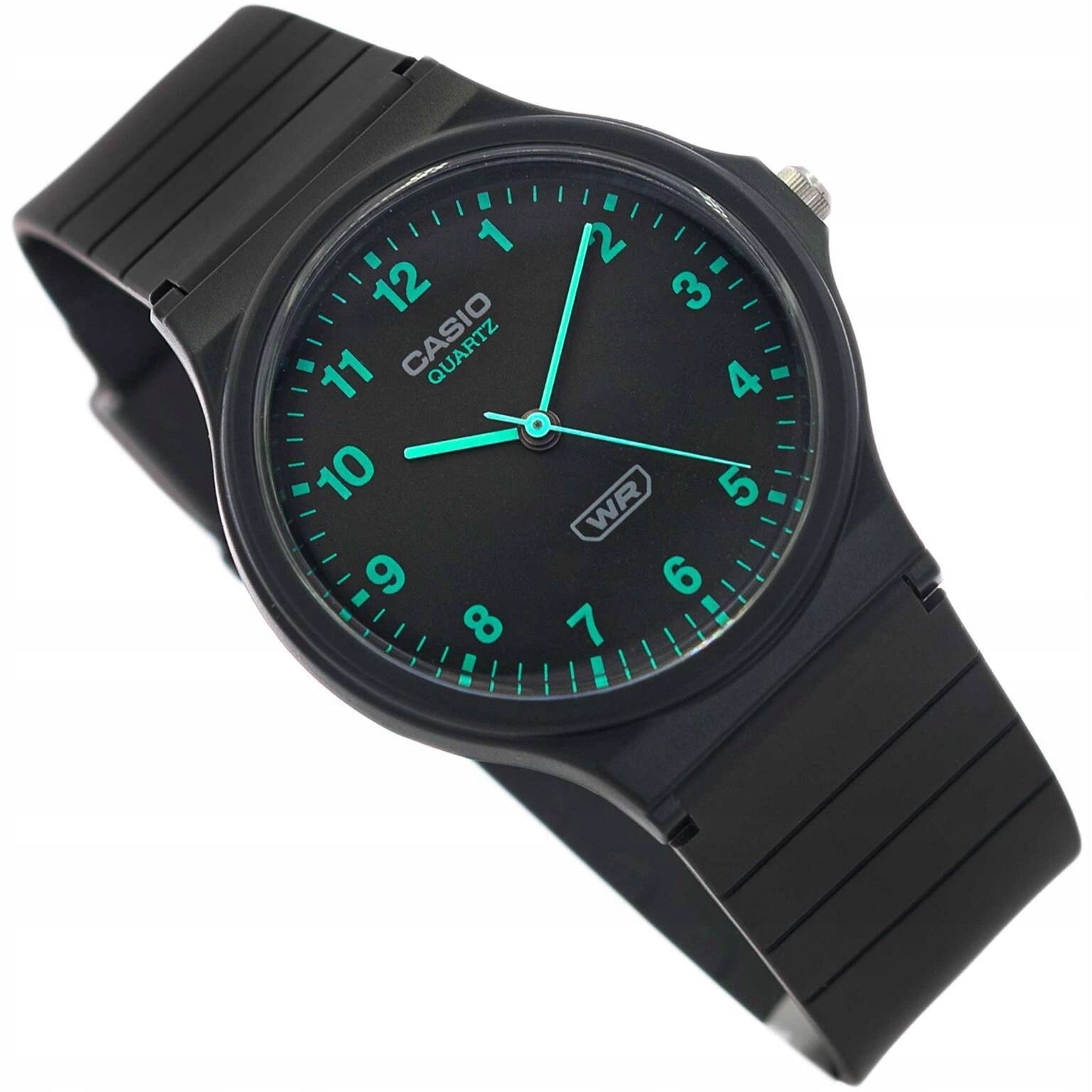 WOMEN'S WATCH CASIO MQ-24B-8BEF BLACK ON STRAP CLASSIC ANALOG LIGHT