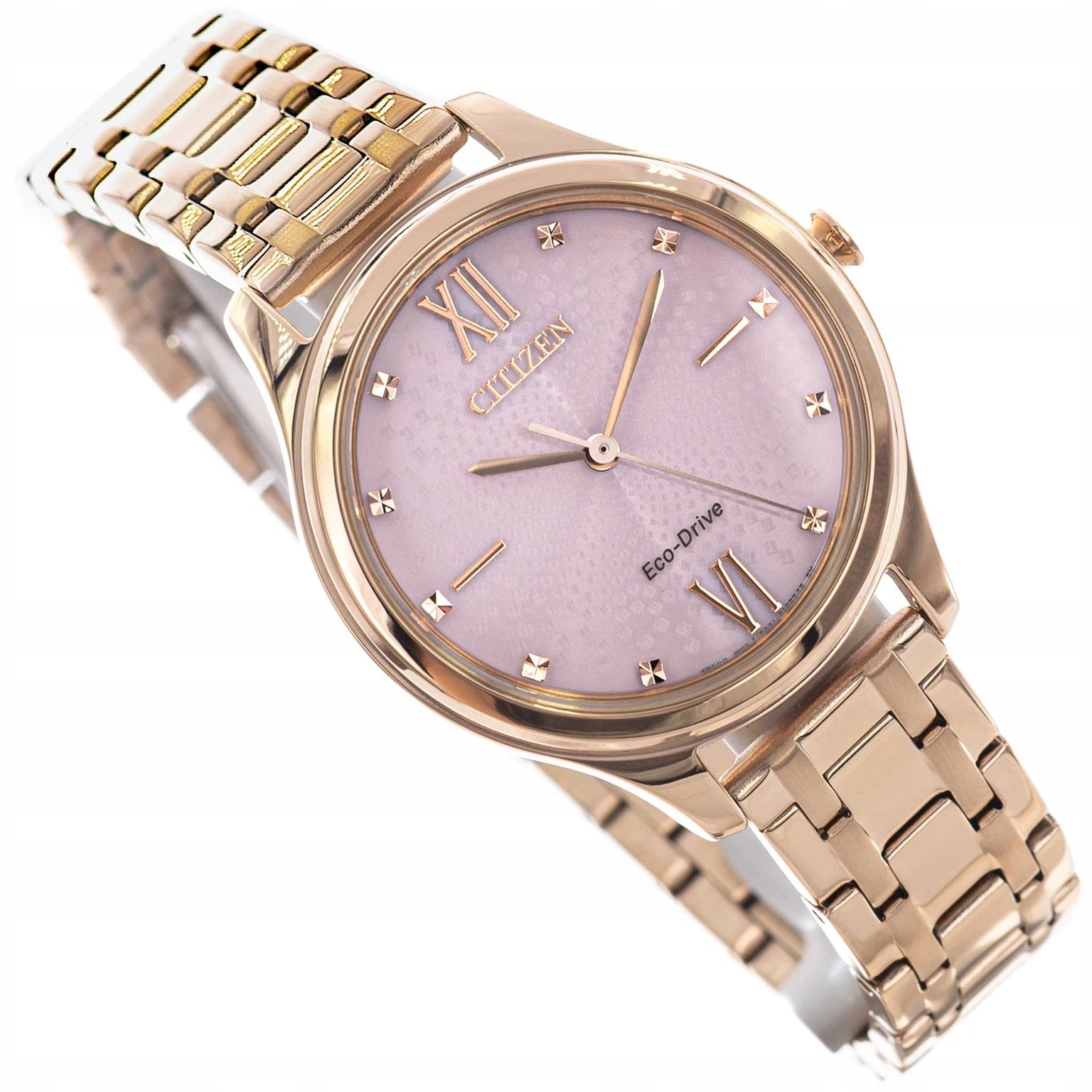 WOMEN'S WATCH CITIZEN EM0503-75X PINK-GOLD ECO-DRIVE ELEGANCE SOALRNY
