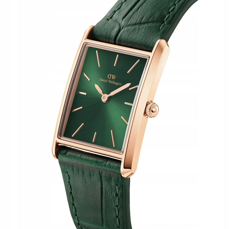 WOMEN'S WATCH DANIEL WELLINGTON Bound Crocodile Emerald Rose Gold 22mm Brand Daniel Wellington