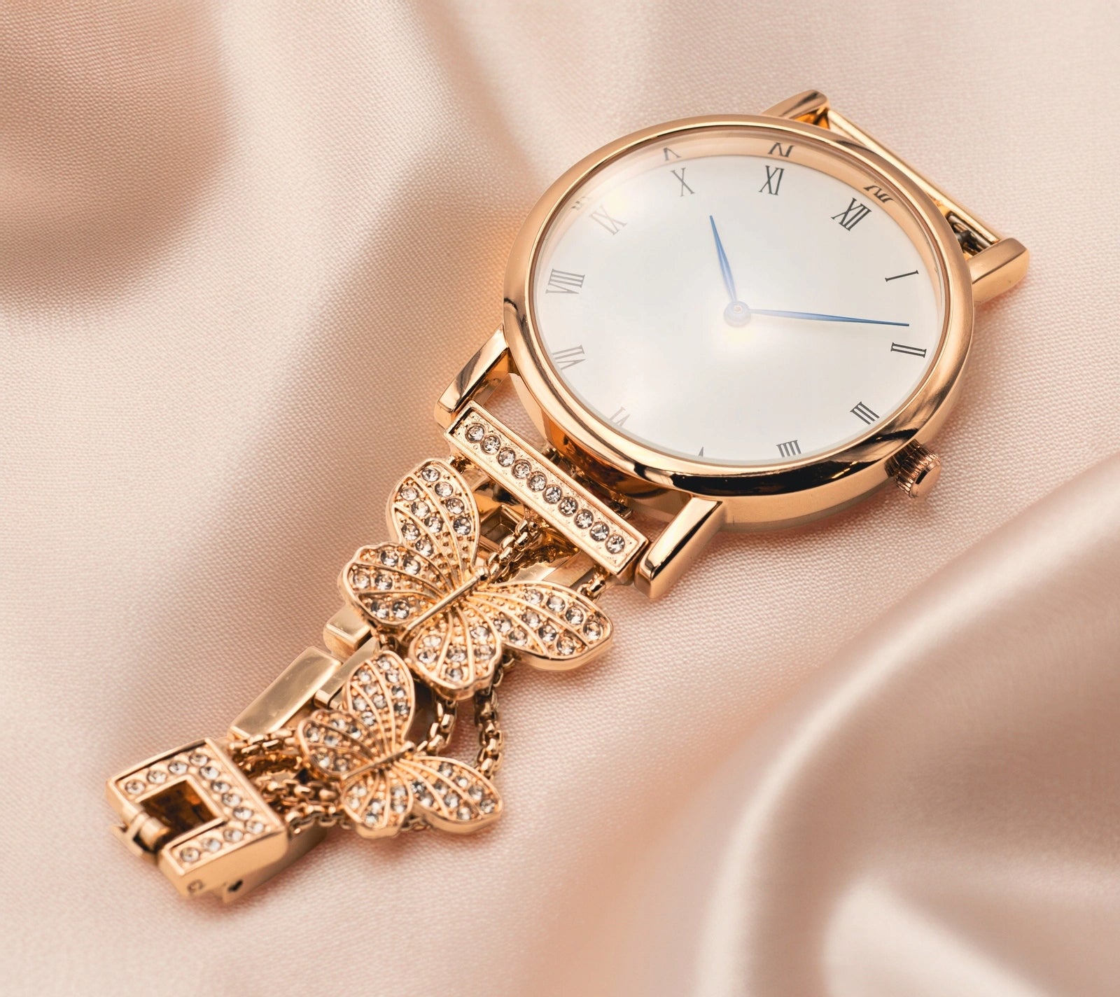 WOMEN'S WATCH Devill Lily Rose Gold Bracelet Zircons WR30 Quartz Brand DEVILL