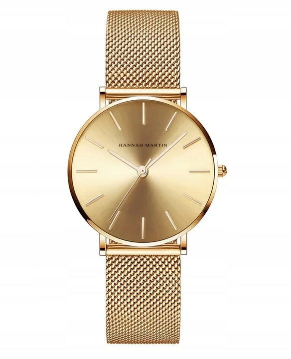 WOMEN'S WATCH ELEGANT BRACELET HANNAH MARTIN GOLD BEAUTIFUL WATCH