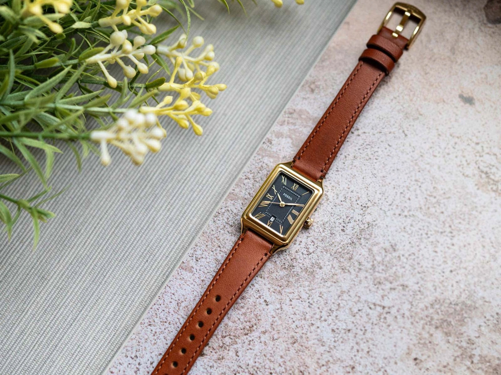 WOMEN'S WATCH FOSSIL ES5303 RAQUEL BROWN ON STRAP ELEGANT Brand Fossil