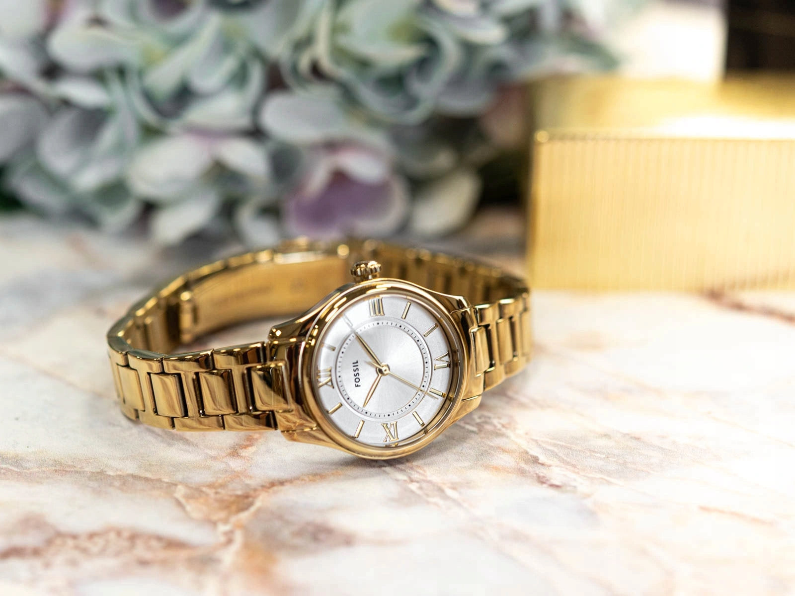 WOMEN'S WATCH FOSSIL ES5421 GILMORE GOLD ON BRACELET DATE Brand Fossil