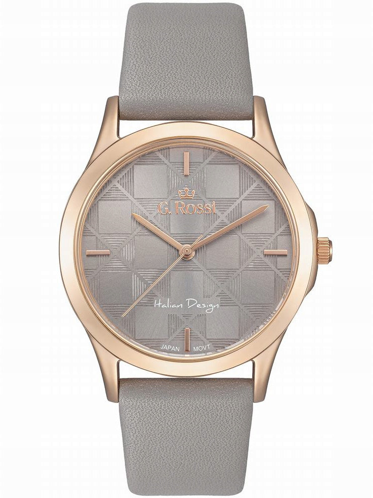 WOMEN'S WATCH G. ROSSI G.R10513A-1B3 Grey leather strap For wife + BOX Brand G. Rossi