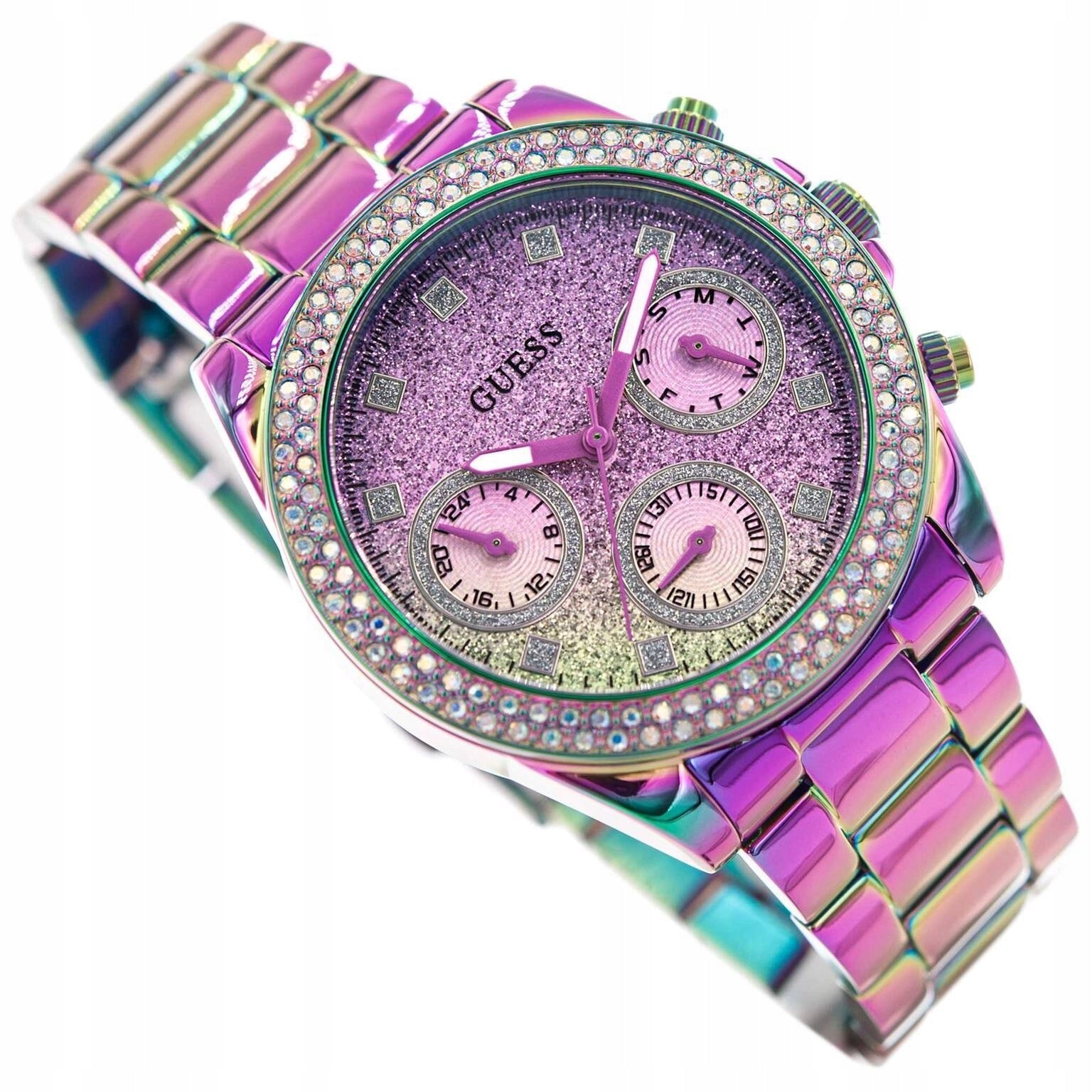 WOMEN'S WATCH GUESS GW0483L5 CONFETTI ON BRACELET RHINESTONES DATE