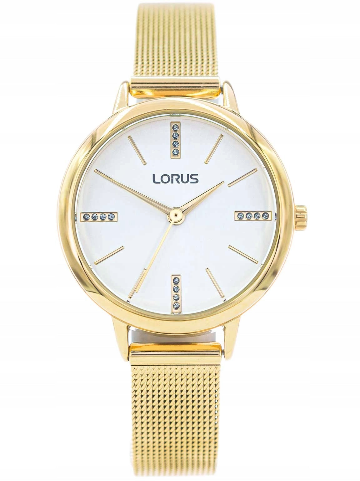 WOMEN'S WATCH LORUS RG214QX5 ON MESH BRACELET WITH ZIRCONS GOLD Brand Lorus