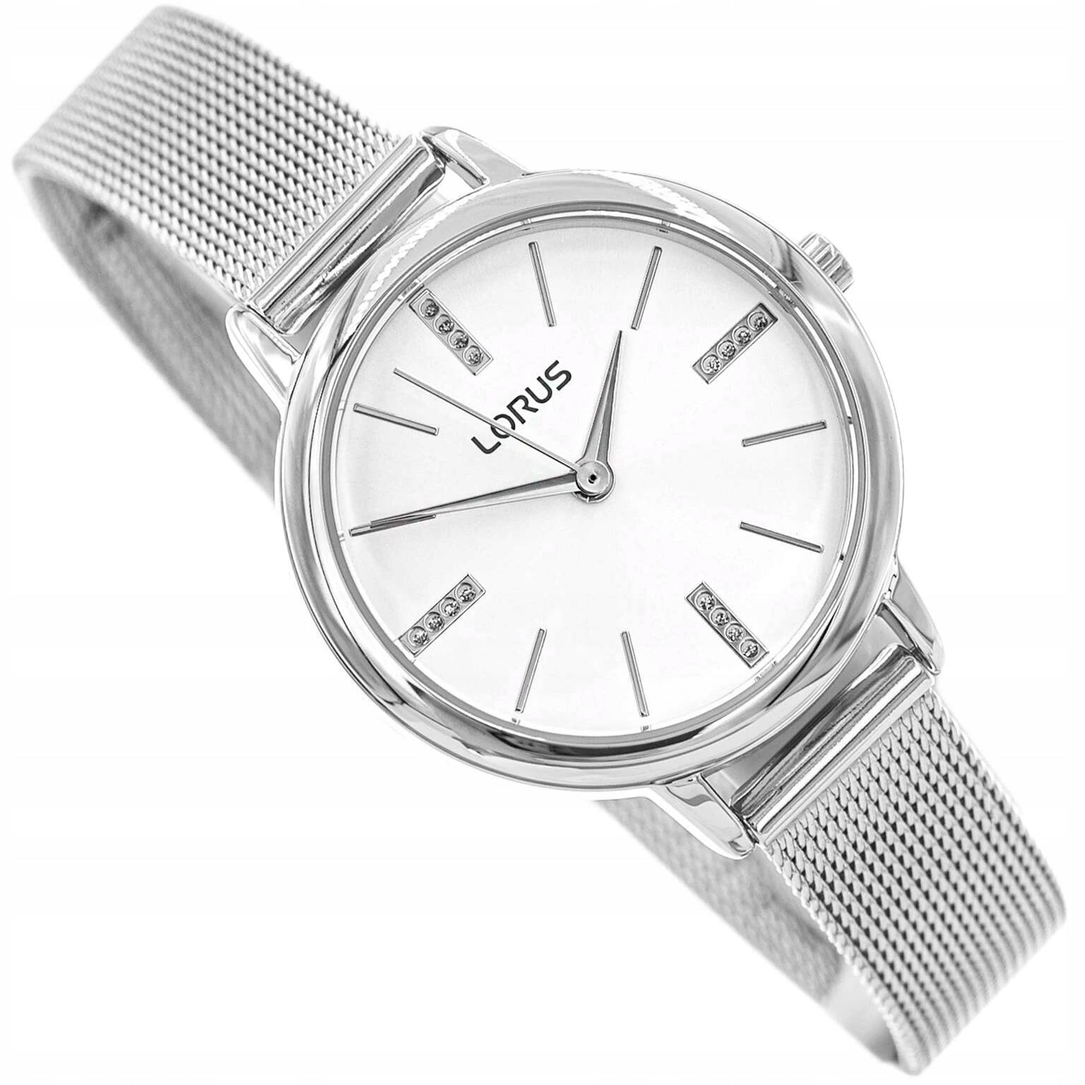 WOMEN'S WATCH LORUS RG215QX5 ON MESH BRACELET WITH ZIRCONS SILVER