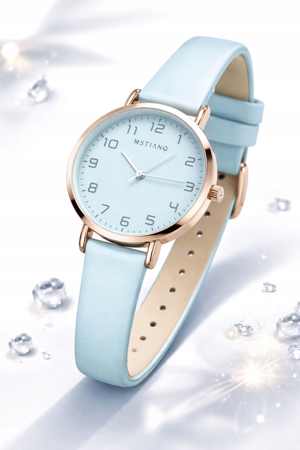 WOMEN'S WATCH MSTIANQ Blue Strap Gold case Stylish Gift Brand Emigmat