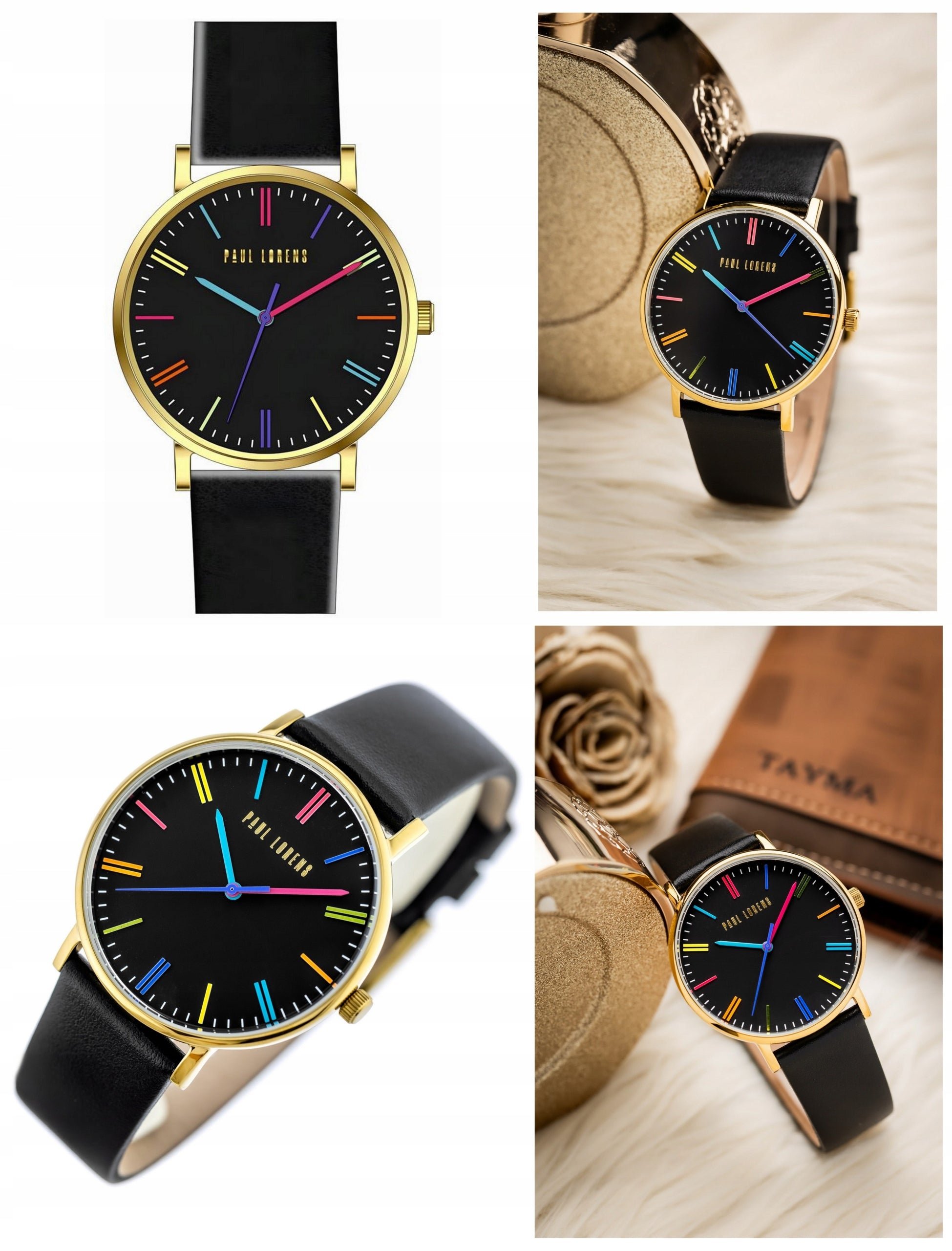 WOMEN'S WATCH PAUL LORENS ALMA leather strap +BOX +ENGRAVING Brand Paul Lorens