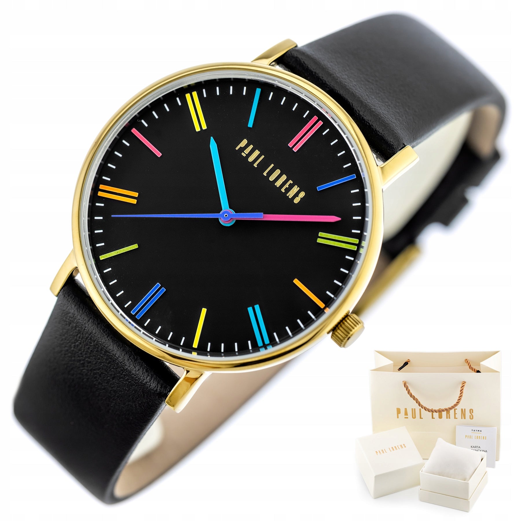 WOMEN'S WATCH PAUL LORENS ALMA leather strap +BOX +ENGRAVING